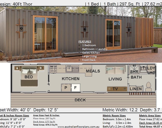 4x20' Container Home Plans | 3 Bed Container Home | Container House ...