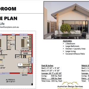 2 Bedroom House Plan, 700 sq. feet or 65 m2 | 2 small home design, small home design, 2 Bedroom Granny Flat, Concept House Plans For Sale