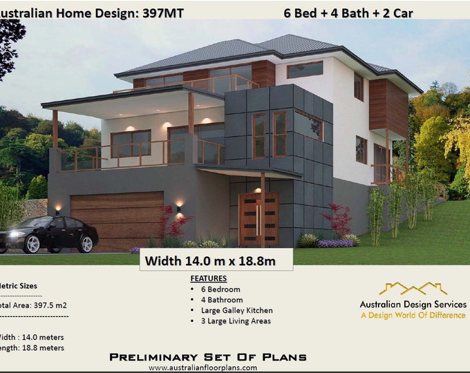 397MT | Modern Concept  House plans for sale | 6 Bedrooms + Rumpus + Parents Plans For Sale