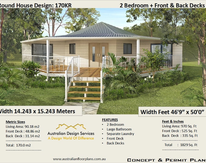 1830 sq feet or 170 m2 | 2 Bedroom | 2 bed granny flat | small home design | 2 Bedroom Granny Flat |Modern home | small tiny | round home