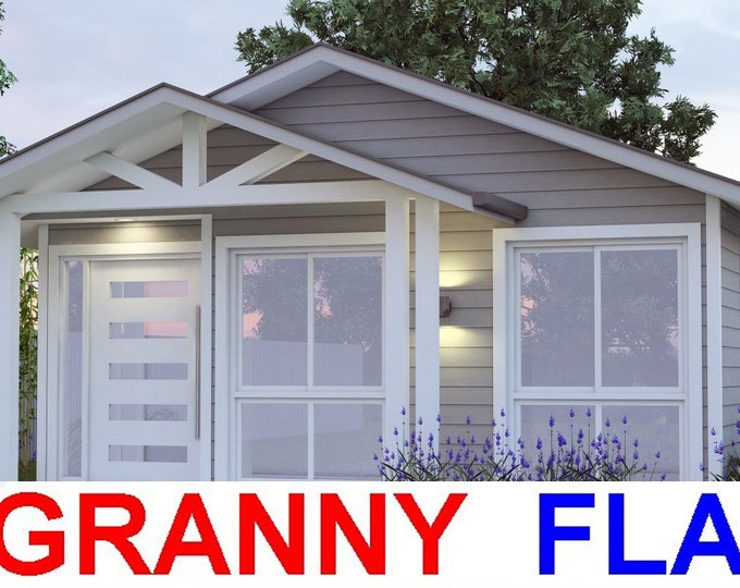635 sq feet or 59.8 m2 |  Hamptons Style 2 Bedroom granny flat | small home design |