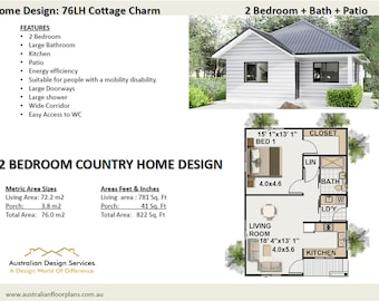 Small Cottage House Plan – Accessible and Energy-Efficient 2 Bedroom House Plan Designed for Comfort- Functionality- and Mobility