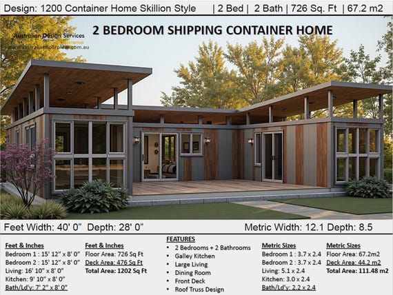 Shipping Container House Catalog - 40' X 8' Or 20' X 8' Models, Malibu Beach Design