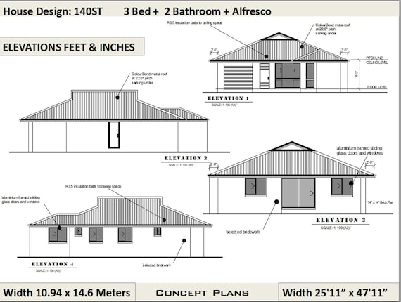 140 M2 1506 Sq Foot 3 Bedroom House Plan 140st Concept House Plans For Sale