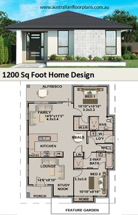 Granny Flat - 2 Bedroom home plan 111 SBHLH | 99.2 m2 | 1070 sq. foot  | Concept House Plans For Sale