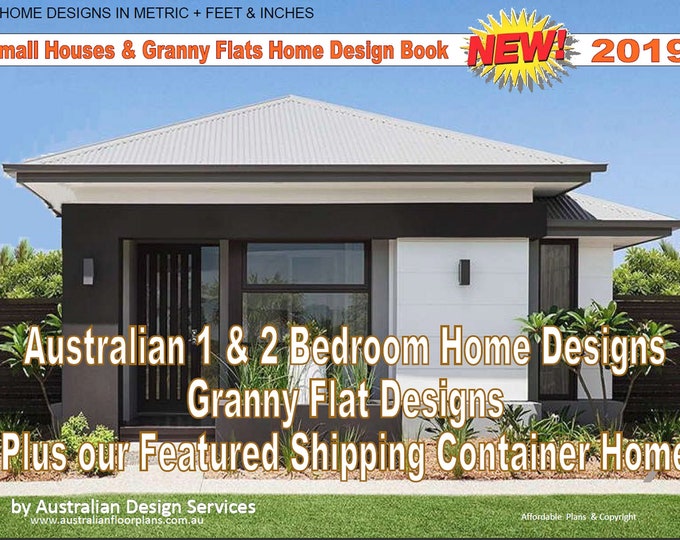 Small Houses & Granny Flats Home Design Book |   2 Bedroom house plans  |  1 Bedroom house plans