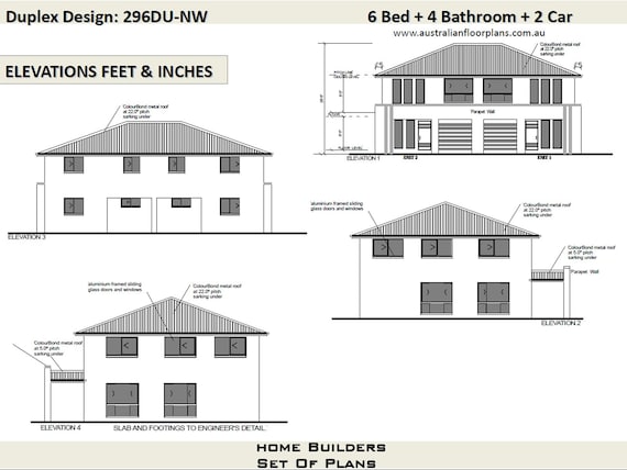 6 Bedroom Modern Duplex Plan House Plan 3233 Sq Foot 300 Sq Meters Semi Detached House Plan Multi Living Plans Twin Home Plans