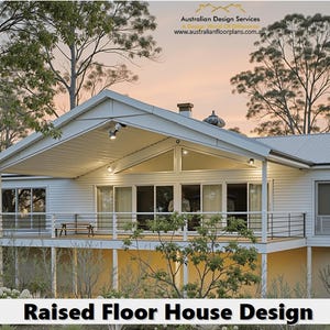 Steep Slope House Design plans- for sale - 93.6 m or 1000 sq foot - Australian 2 Bed + 2 Bath / on stumps and timber floor /