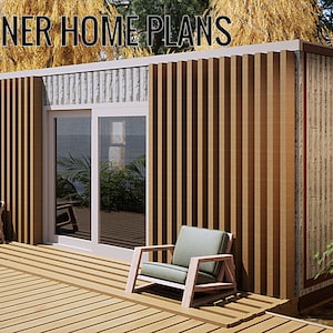 Cutting-Edge Shipping Container Home Plans Full Construction Floor Plans Blueprints USA feet & Inches Versatile Easy Living image 1