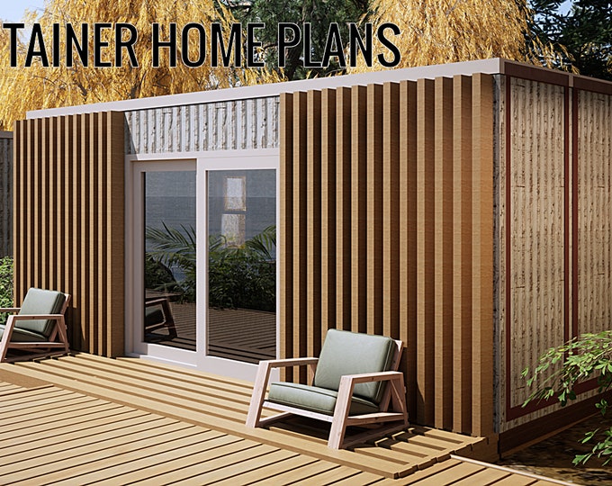 Cutting-Edge Shipping Container Home Plans | Full Construction Floor Plans | | Blueprints USA feet & Inches | Versatile Easy Living