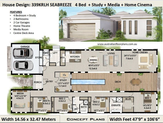 418m2 4503 Sq Foot 5 Bedflat 4 Plus Study Home Design Etsy