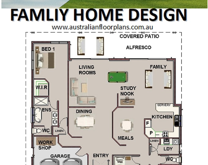 MODERN HOME PLANS -  210.4 m2 / 2260 Sq. Feet 4 Bedroom / Modern House Plans-Premium Concept Set of Plans