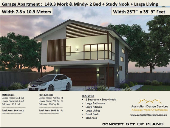 Mork Mindy 2 Bed Study House Plan Area 149 3 M2 1606 Sq Foot Garage Apartment Carriage House 2 Bed House Plans For Sale