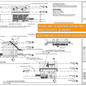 Cottage Cabin / 2 Bedroom Cottage house plan / Small and Tiny House Plans / Under 100 m2 or 1200 sq foot house plans / Granny Flat 26 x 36 image 5