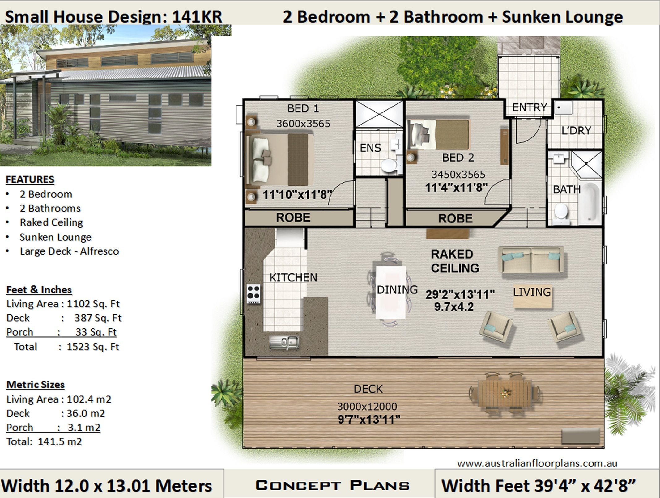 141KR Cottage Home 1102 Sq. Foot or 102 m2 2 Bedroom 2 | Etsy