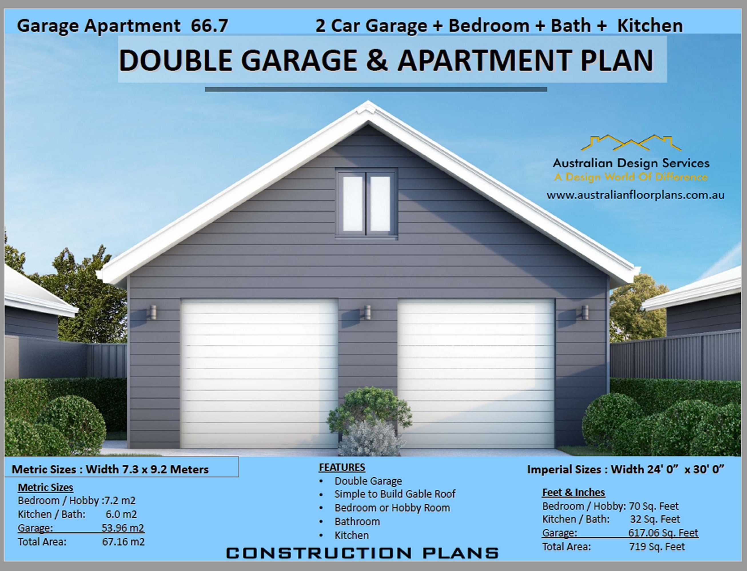 Double R Garage Double Car Garage With Apartment Plans Contemporary Garage Plans