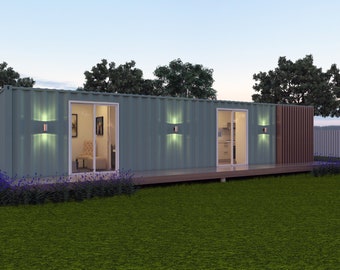 40'x8' Shipping Container Home Plan | Architectural Plans - Blueprint Digital PDF | - Hurry- Last Sets - Design Titian 40ft -printed Version