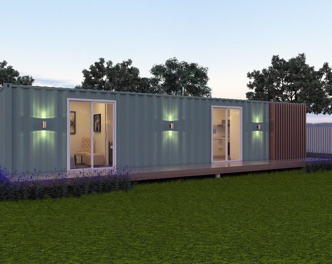 40'x8' Shipping Container Home Plan | Architectural Plans - Blueprint Digital PDF | - Hurry- Last Sets - Design Titian 40ft