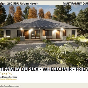 2 Family House Plan |  Duplex Best Selling house plans | wheelchair-friendly features | Multifamily House Design