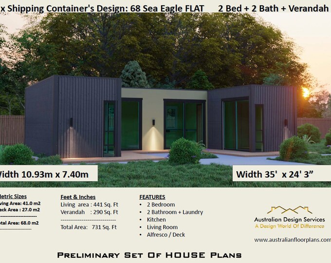 731 SQ. FOOT |  Best Selling Shipping Container house plans | House Plans  Container  home | Best Selling 2 Bedroom Container Home