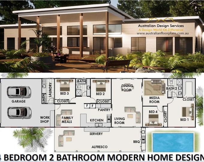 house plans | 4 Bedroom house plans | Large Garage | Home Plans | 4 Bedroom design | 4 bed floor plans | 4 bed blueprints | house plan