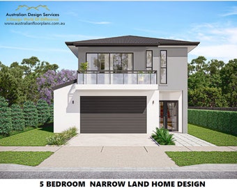 5 Bedroom house plans | Elevate Your Lifestyle with Exquisite Features: 5 Bedroom + Study Nook House Plan for Narrow Land