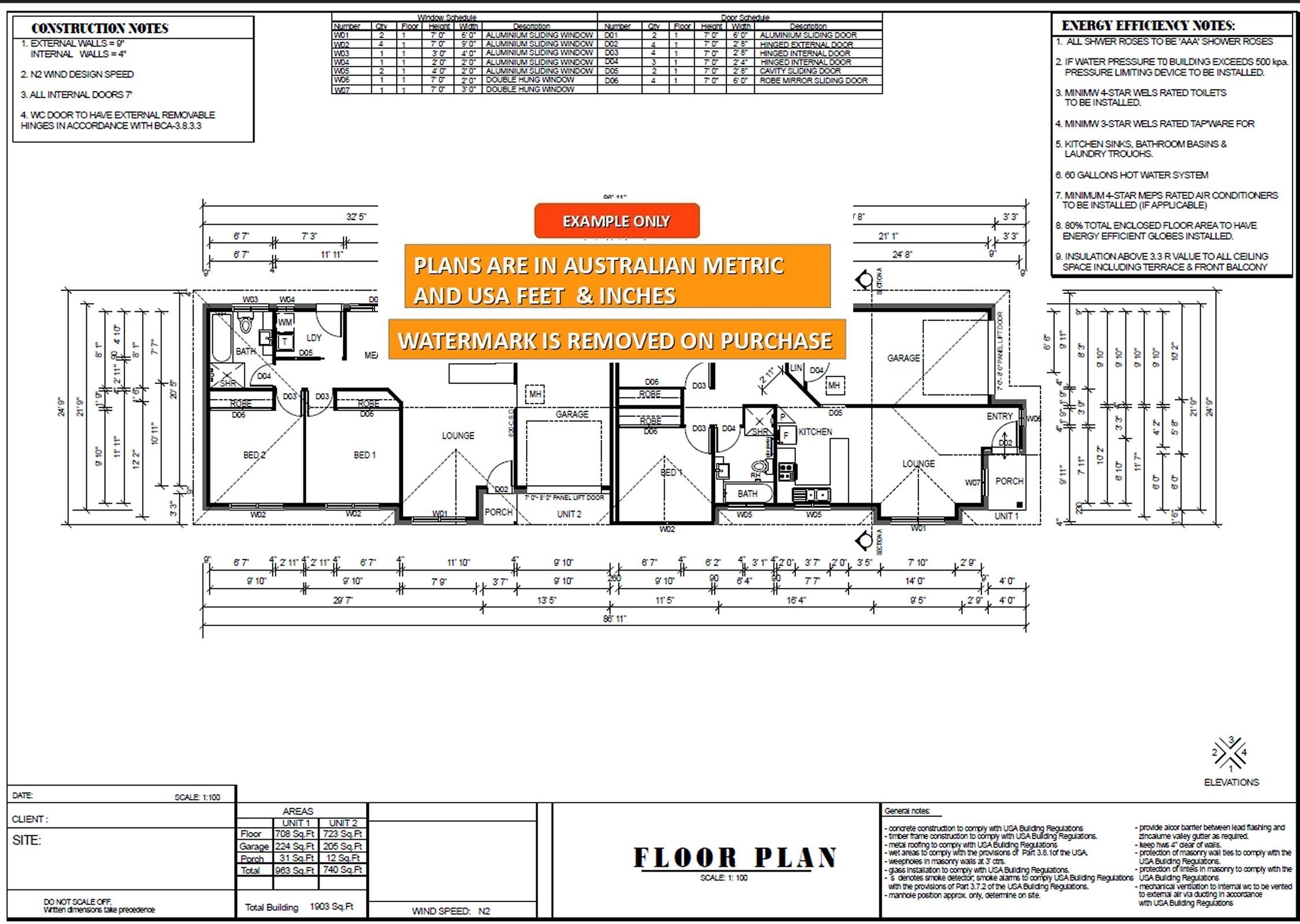 DUPLEX DESIGN Narrow Corner Duplex Plans 176.3 M2 or 1903 Ft2 4 Bed
