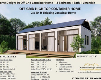 Off The Grid Shipping Container house plans 640 Sq. Ft / 59 Sq Meters | House Plans Container home | Best Selling 3 Bedroom Container Home