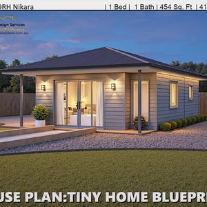 Plannen voor kleine en kleine huizen VANDAAG TE KOOP! Wees er snel bij! Plattegronden concept huis: plattegrond kleine woning 49 Nikara bouwplannen (49,2 m2) van 529 vierkante voet