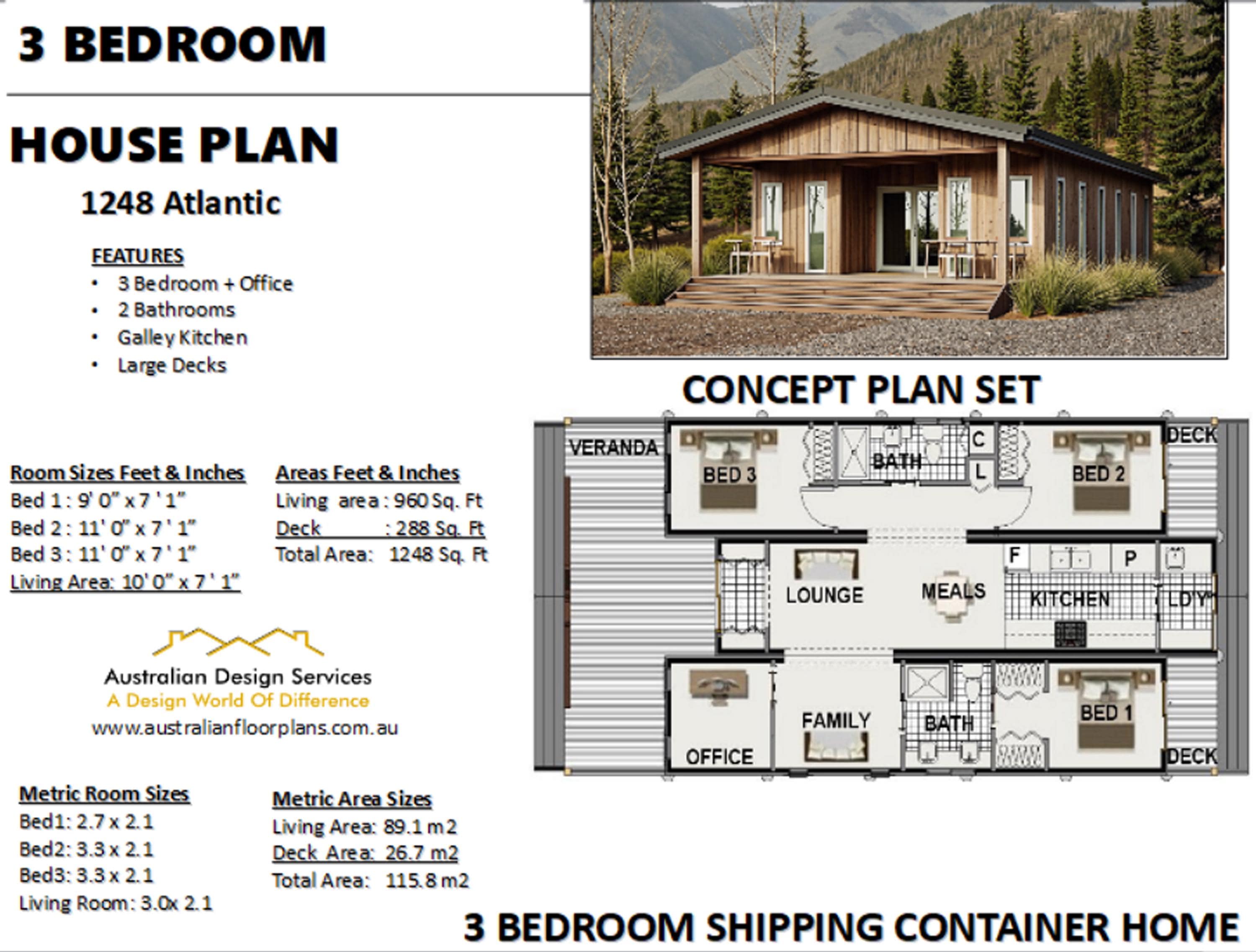 Build Plan#1248 Atlantic RH | Shipping Container House Plans | Best ...