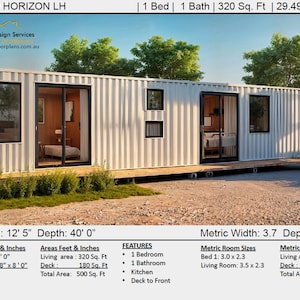 Build Plan#40 Horizon: Concept Plans/ Blueprints for a Shipping Container| Container Home| Floor Plans| Best Shipping Container Home