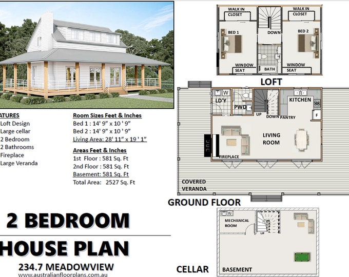 Charming Country Cottage with Basement and Loft – Your Dream Home Awaits - Plans For Sale