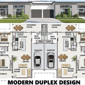 Duplex met 4 slaapkamers, best verkochte huisplannen 2 Familiehuisplan afbeelding 2