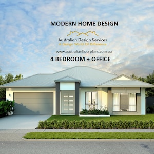 MODERN HUIS / blauwdruk pdf - 222,7 m² / 2398 m² Plattegronden Feet 4 slaapkamers / moderne woning - Premium conceptset plannen / plattegronden voor huis met 4 slaapkamers