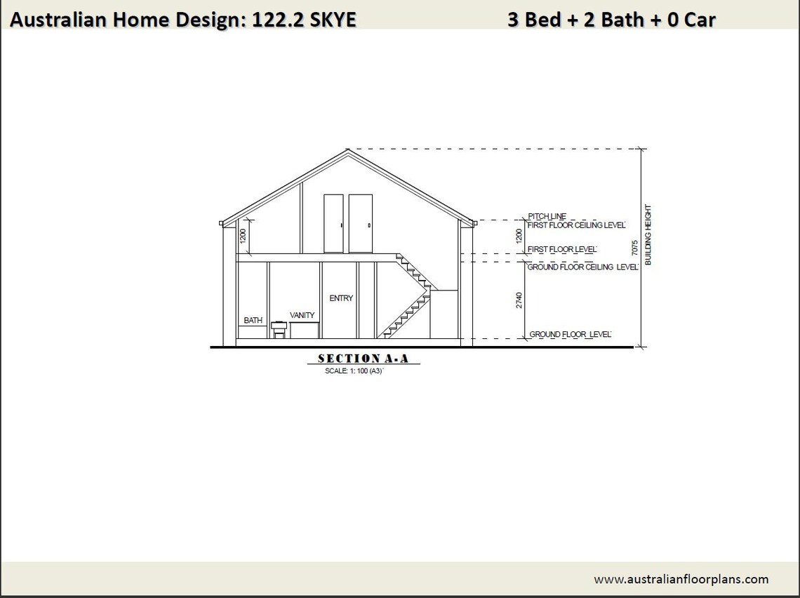 122.2 m2 Barn Style House Plan 3 bed Australian house Etsy