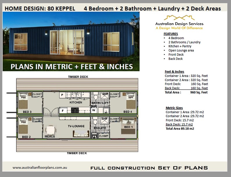 4 Bedroom Shipping Container Home 80 Keppel Construction House Plans