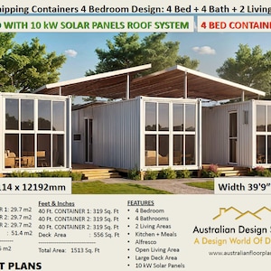 Build Plan#40 Titian 89.1: Cargo Container house plans | House Plans Container home | Best Selling 4 Bedroom Container Home Concept Plans