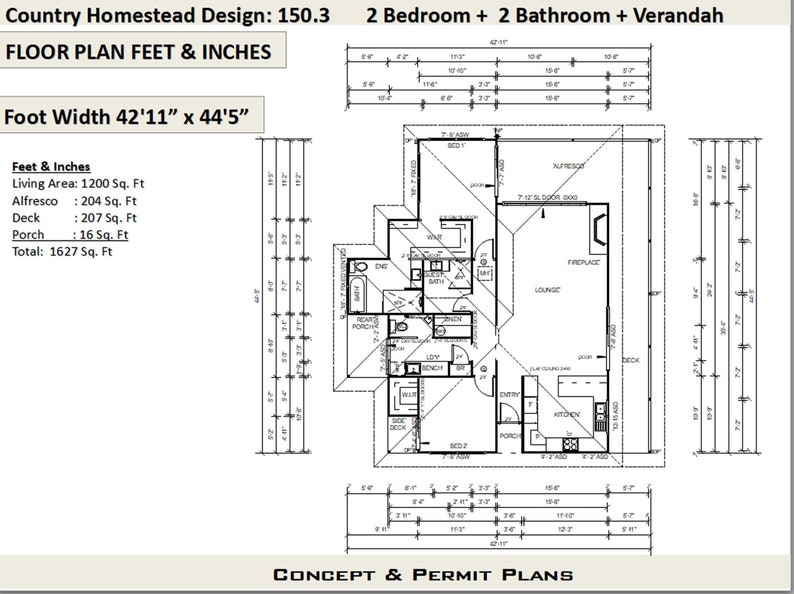 country-homestead-house-plans-1200-sq-foot-2-bedroom-house-etsy