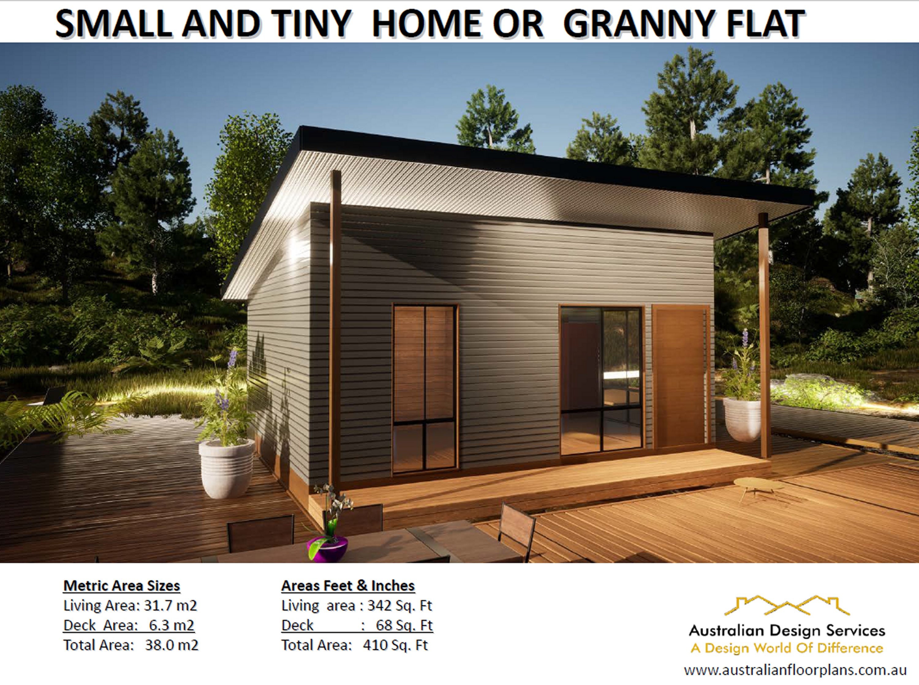 MODERN GRANNY FLAT Small and Tiny Home Design (Instant Download