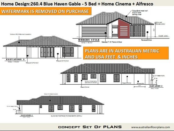 5 Bedroom House Plans Australia 260 4 M2 Or 2800 Sq Feet 5 Bedroom Design 5 Bed Floor Plans 5 Bed Blueprints 5 Bed Home Design