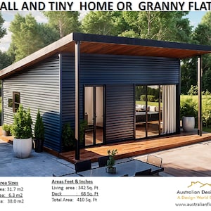 GRANNY FLAT - Small and Tiny Home Design 38m2/ 410 Sq. Feet  - Country Style House Plans