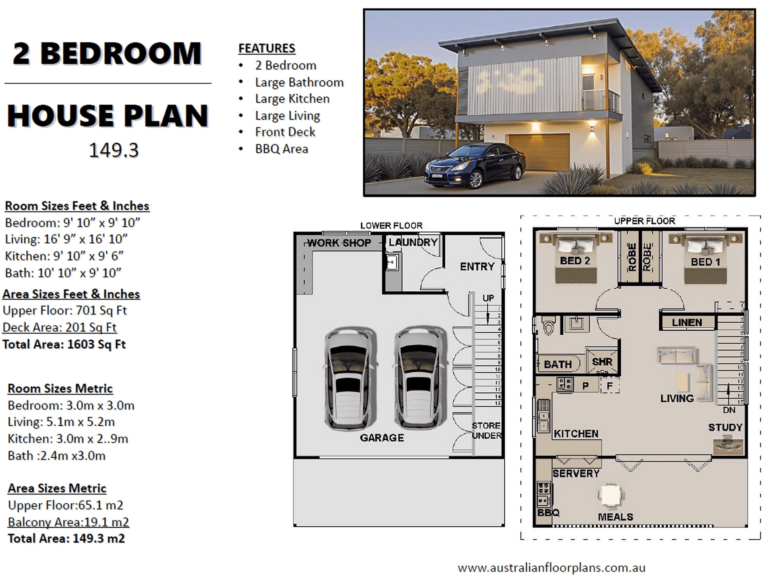 Photo inspiration: Gallery Detail: Consultation Set 2 Bedroom Garage Apartment House Plan Living Area