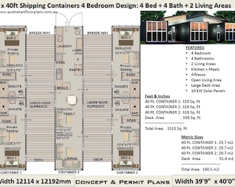 Shipping Container house plans | House Plans  Container  home | Best Selling 4 Bedroom Container Home