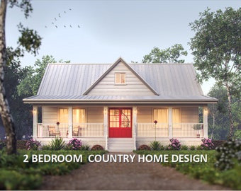 COUNTRY GRANNY FLAT - Small and Tiny Home Design - Country 2 Bed House Plans for Sale modern farmhouse