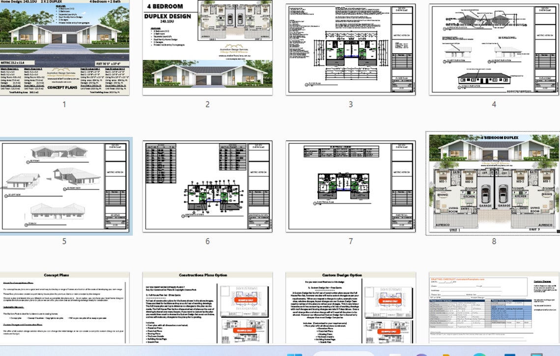 Multi Family Duplex House Plans/ 4 Bedroom Home/ Modern Duplex | #multi ...
