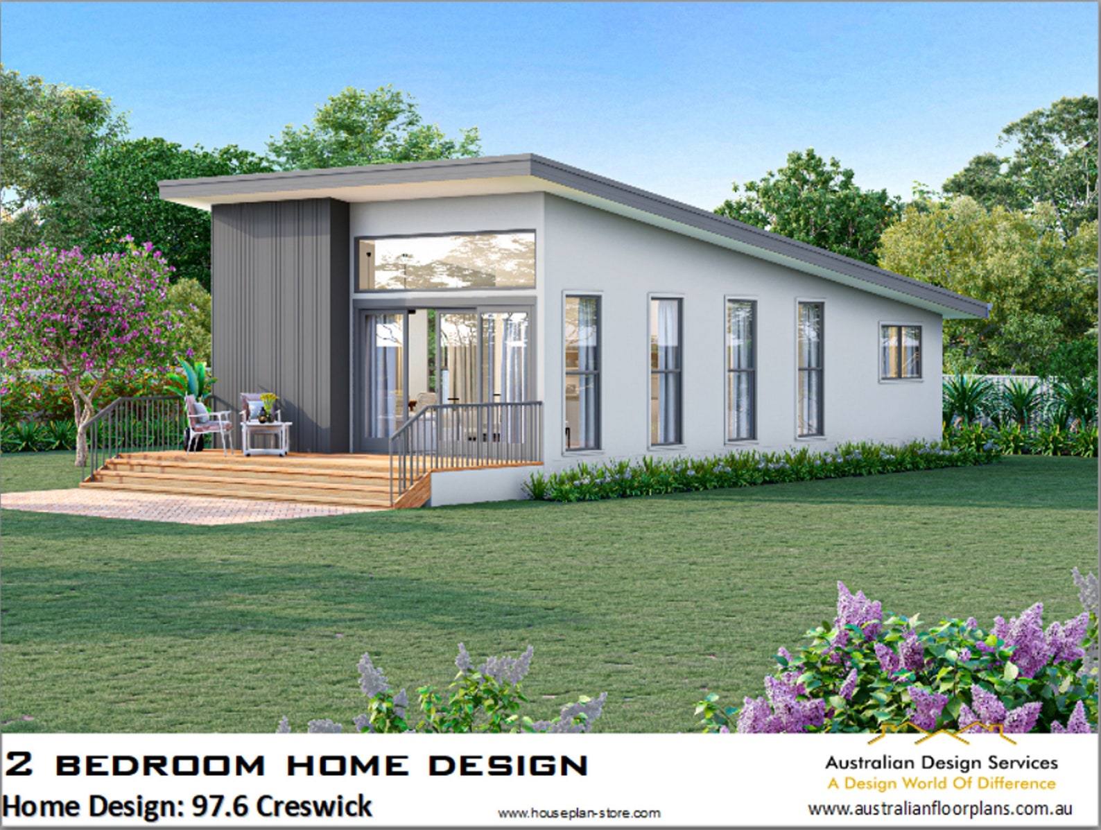 House Plan 97.6 Creswick 896 Sq Feet or 82.3 M2 2 Bedroom 2 Bed Granny