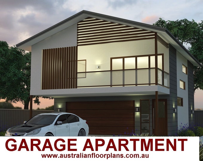 Carriage house -Garage Apartment  2 Bed + Study house plan Area 149.3 m2 |  1606 sq foot  |  2 Bed House Plans For Sale