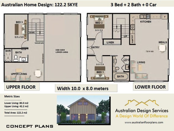 122 2 M2 Barn Style House Plan 3 Bed Australian House Plans For Sale