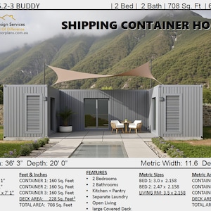 Build Plan#66.2-3 Buddy: Best Selling Shipping Container house plans 700 SQ. FOOT | House Plans Container home | Best Selling Container Home