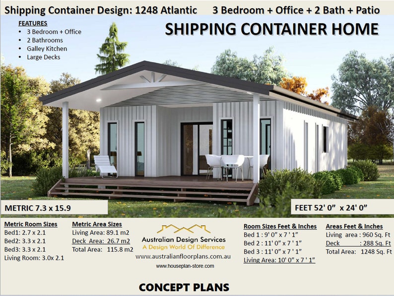 Best Selling Shipping Container House Plans 1000 SQ. FOOT Etsy